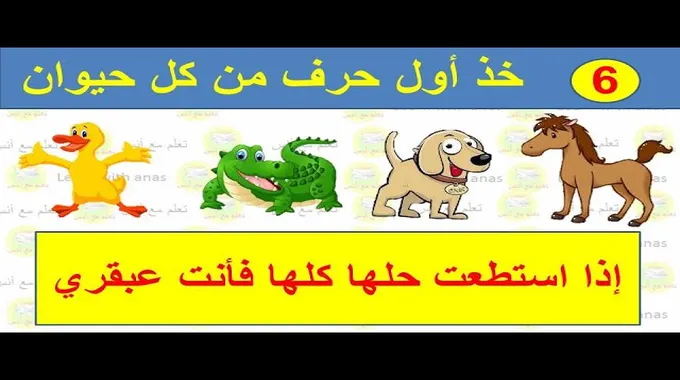 خذ أول حرف من كل حيوان وجد الكلمة المناسبة –